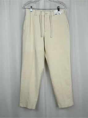 NWT Uniqlo Mens Smart Ankle Pants Corduroy Off White Cream Capsule Neutral Small